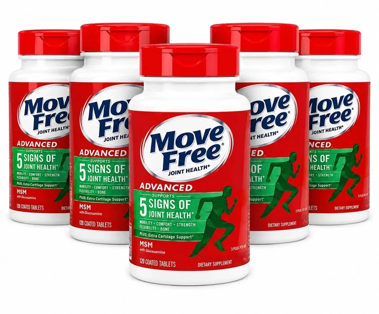 New 5 Pack Move Free Advanced Joint Health MSM Glucosamine 120 Tablets Each New 5 Pack Move Free Advanced Joint Health MSM Glucosamine 120 Tablets Each