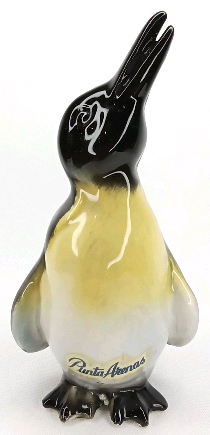 Vintage 1960s Punta Arenas Emperor Penguin Figurine Made In Chile