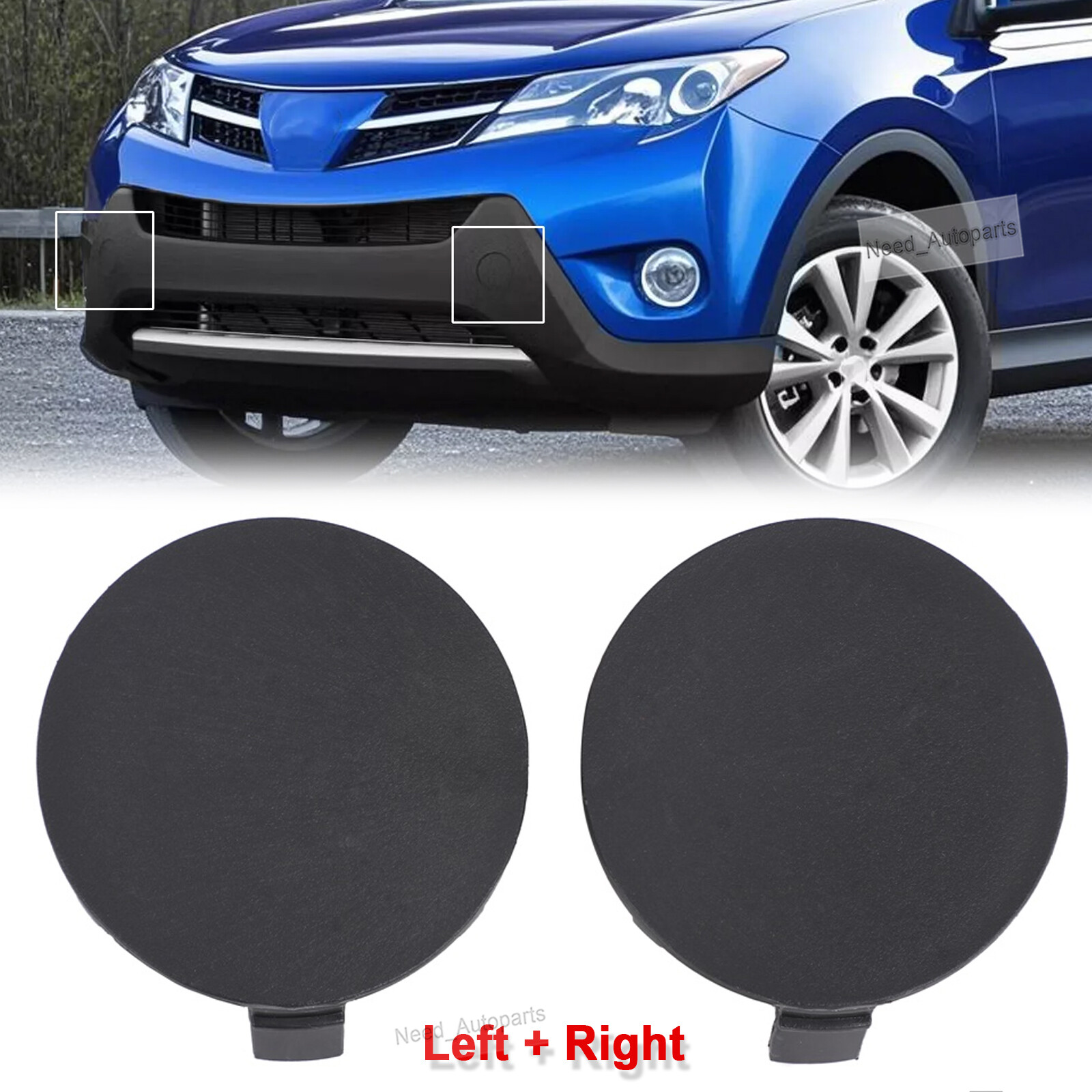 Pair Front Bumper Tow Hook Cover Caps For Toyota RAV4 2013 2014 2015 2PCS LH&RH
