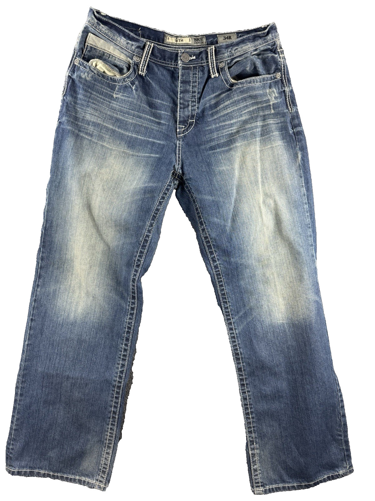 Buckle BKE Seth Straight Fit Jeans Stretch Denim Men\'s 34 Blue Jeans