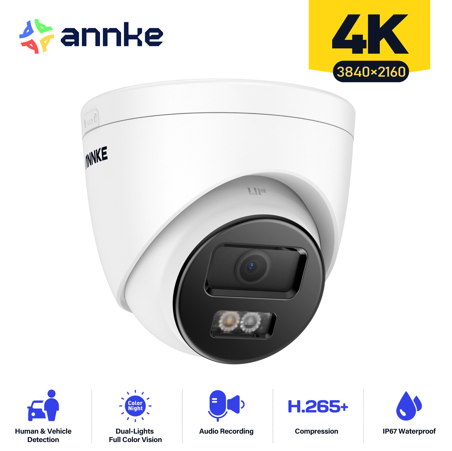 ANNKE 4K POE Security IP Camera Audio C800 Outdoor Color Night Human Detection ANNKE 4K POE Security IP Camera Audio C800 Outdoor Color Night Human Detection