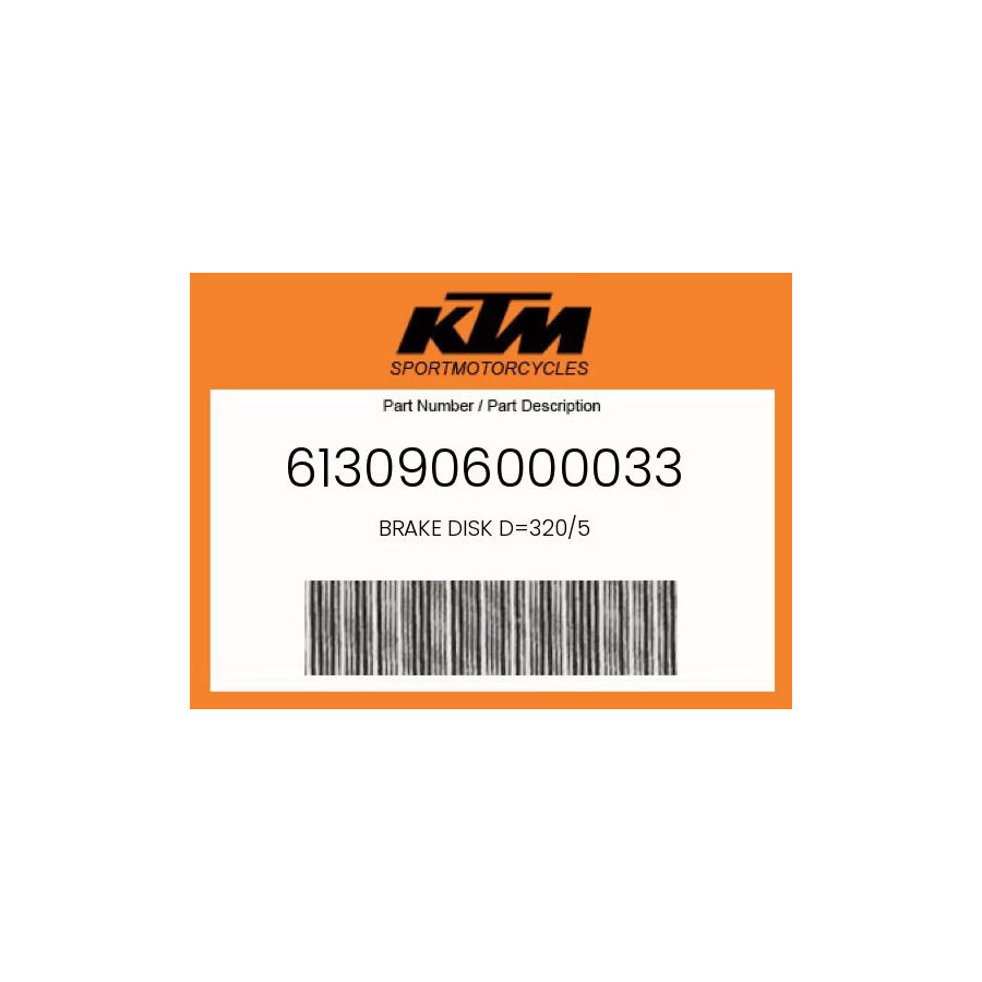 KTM Genuine Brake Disk D=320/5 - 6130906000033