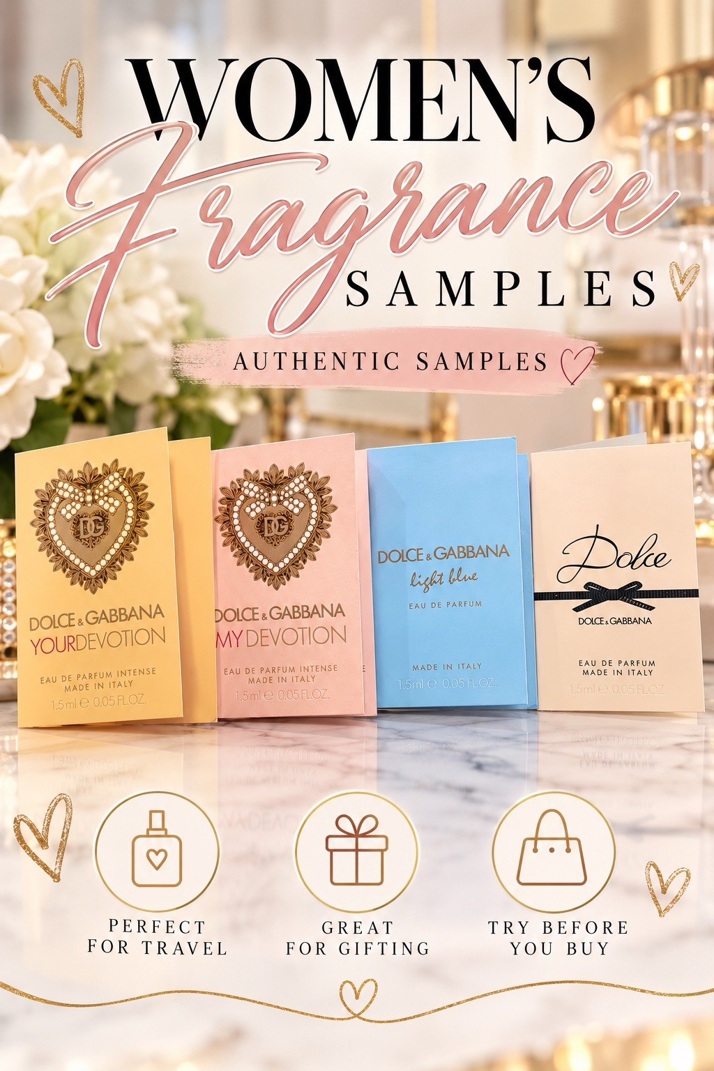 Dolce & Gabbana Luxury Fragrance Collection Sample Spray Gift Set 1.5ml