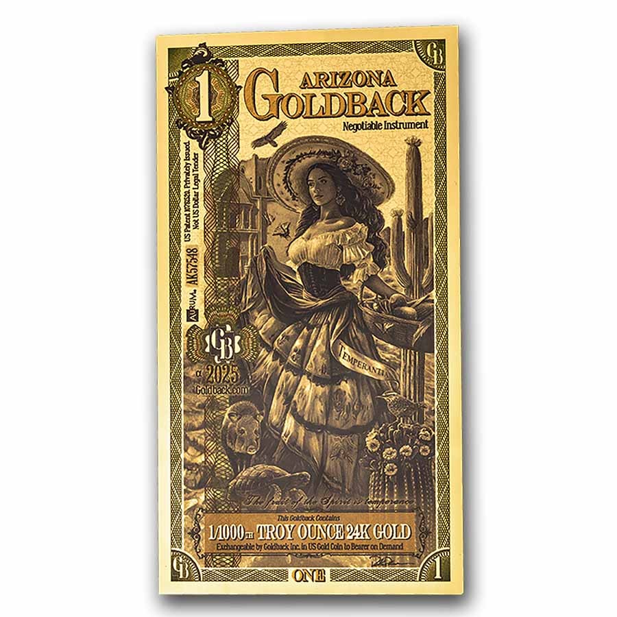 1 Arizona Goldback - Aurum Gold Foil Note (24k) 1 Arizona Goldback - Aurum Gold Foil Note (24k)