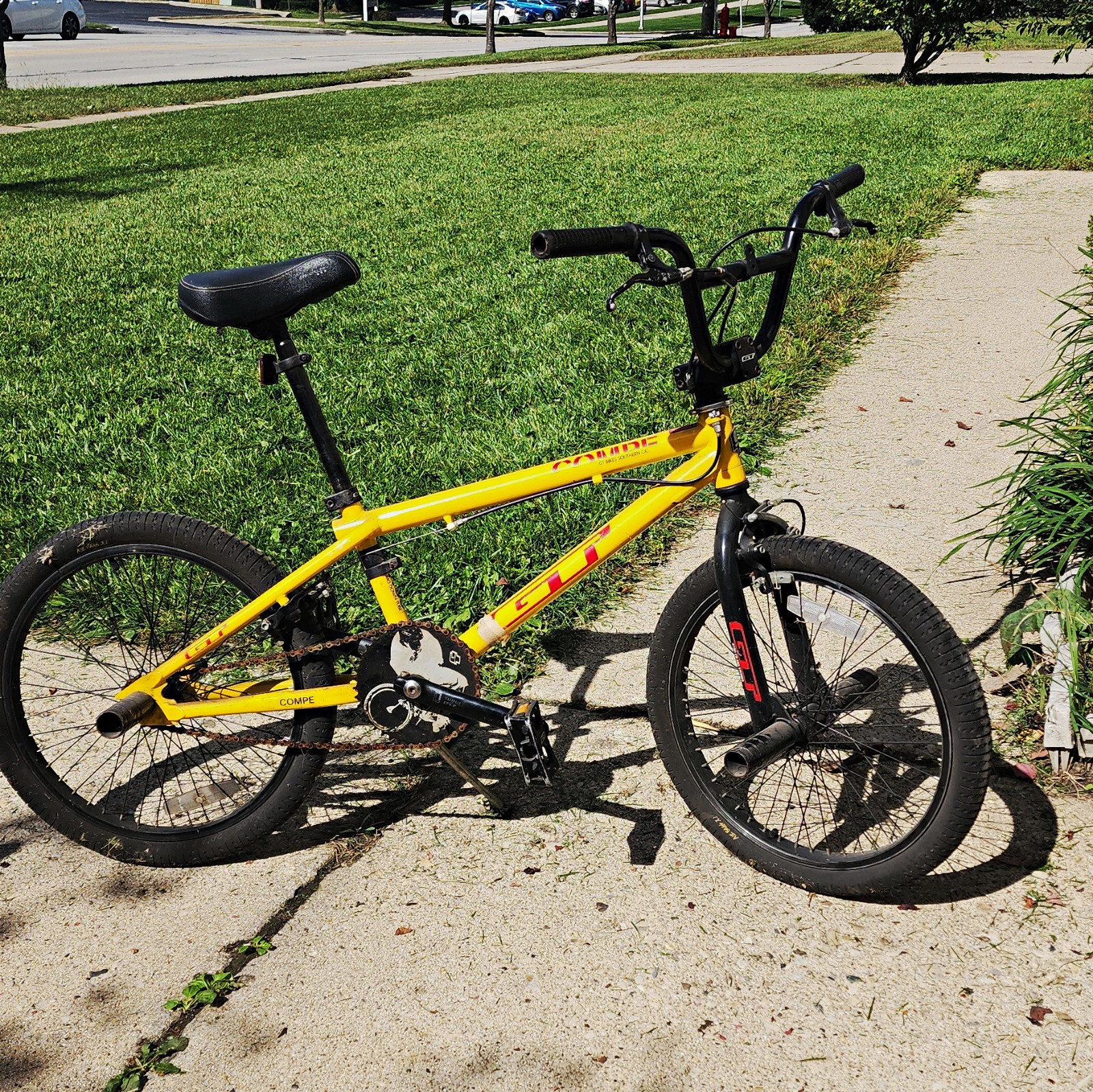 GT Compe 20in BMX Bike Yellow/Black Pegs Reflectors U-Brake 1-Speed GT Compe 20in BMX Bike Yellow/Black Pegs Reflectors U-Brake 1-Speed