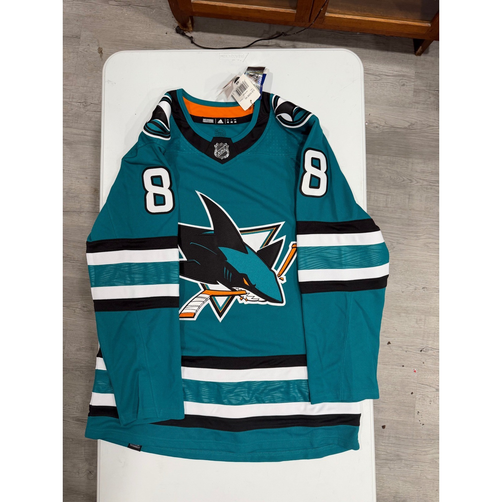 Adidas San Jose Sharks Brent Burns 88 NHL Jersey Teal Primegreen Authentic 46 Adidas San Jose Sharks Brent Burns 88 NHL Jersey Teal Primegreen Authentic 46