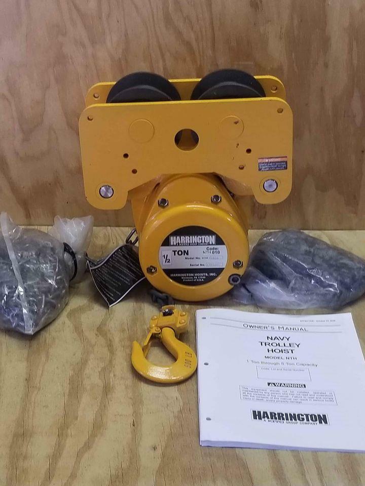 New Harrington NTH005-10 Hoist Trolley 1000lb 10 foot Lift 1/2 Ton Fast Shipping