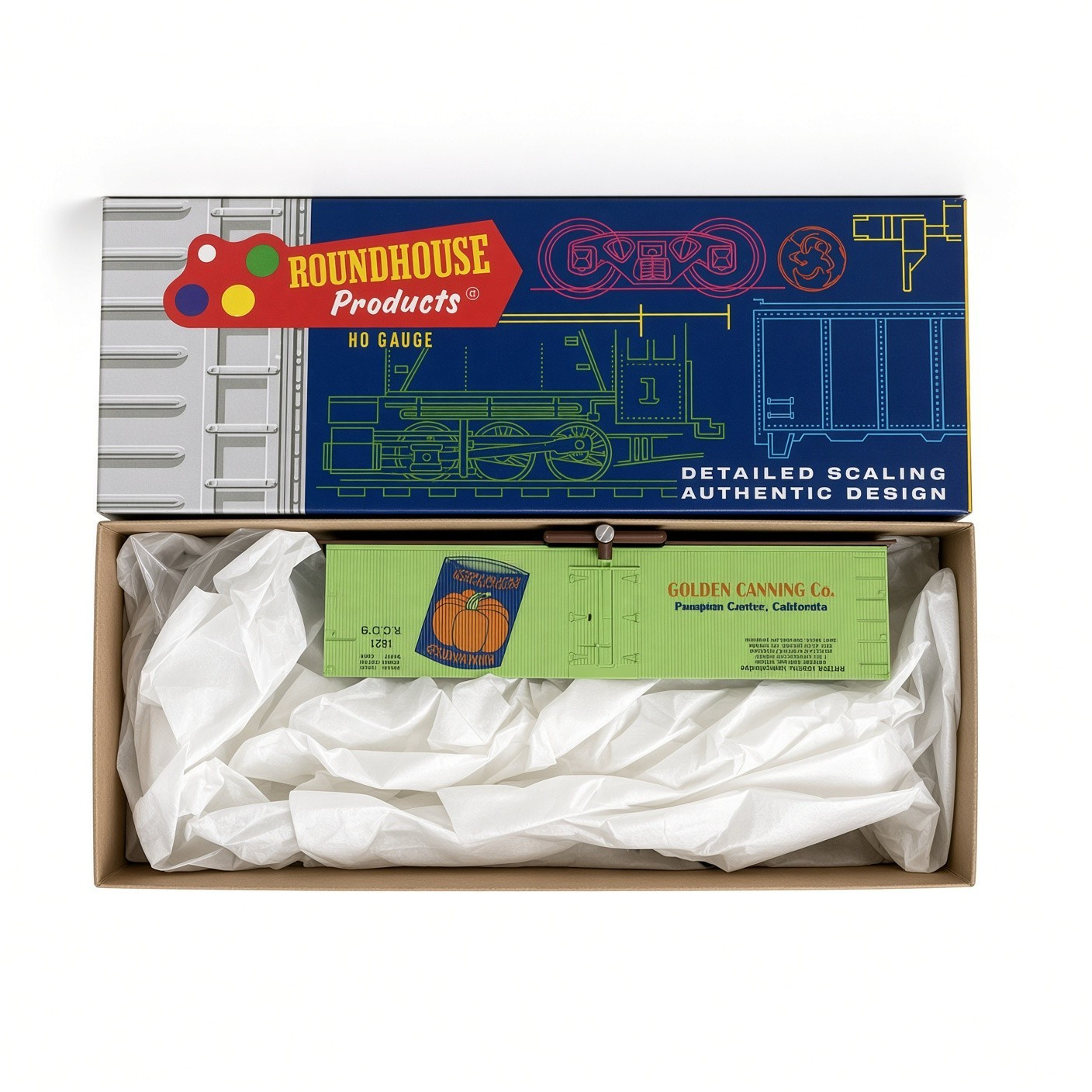 Roundhouse 7814 HO Golden Pumpkin O/T Reefer Kit – Golden Canning Co. GCCX 1023