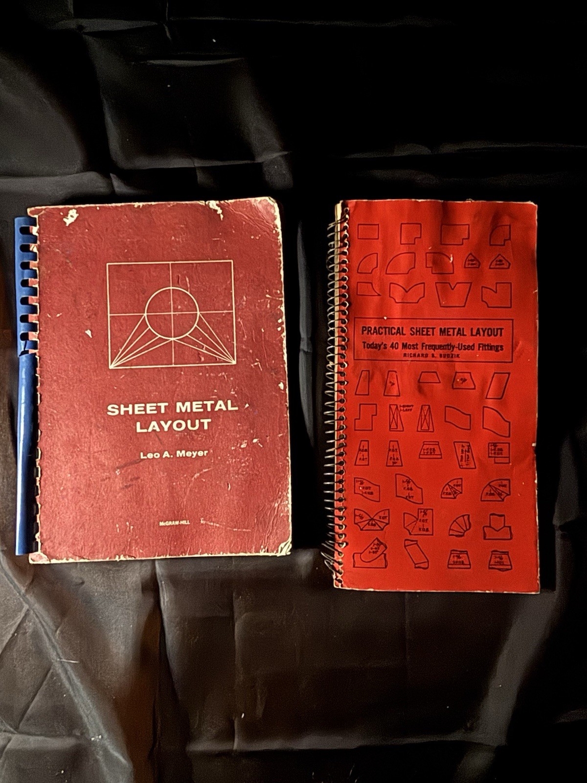 Vintage 1961 & 1972 Sheet Metal Layout Books Meyer Budzik Trade Lot Spiral