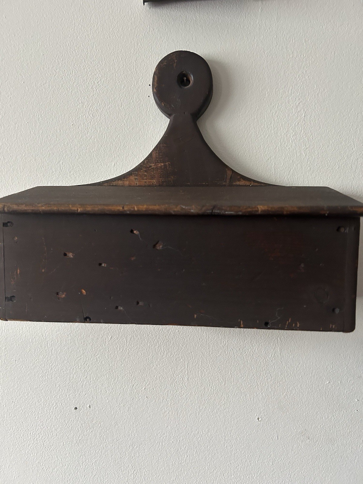 18th Century Antique Primitive Wooden Painted Candle Box