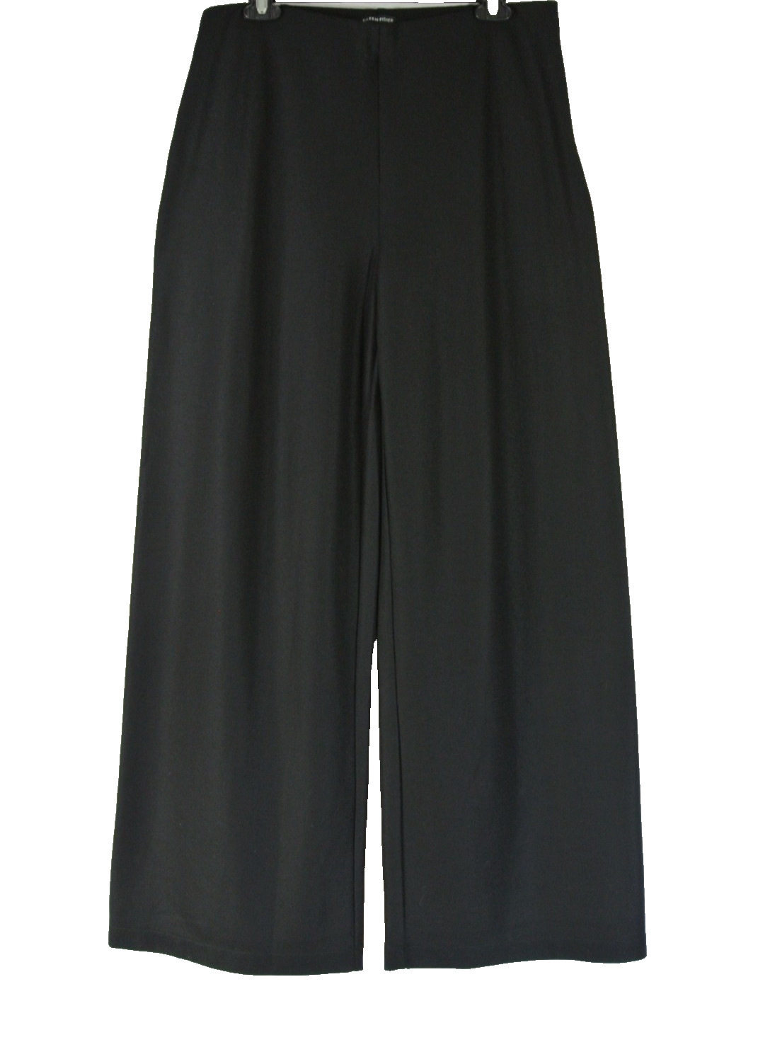 NEW Eileen Fisher Mélange Boiled Wool Jersey Wide-Leg Pants in Black Sz M #S7614