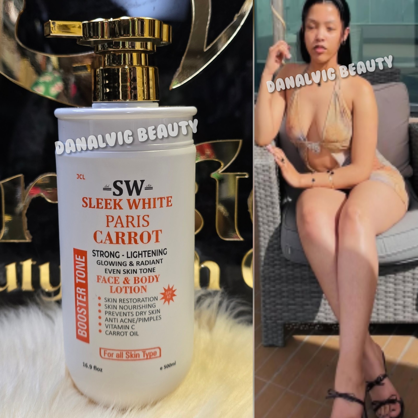 Sleek White Paris Carrot Radiant Whitening Body Lotion 500ml X 1 Bottle 👌 Sleek White Paris Carrot Radiant Whitening Body Lotion 500ml X 1 Bottle 👌