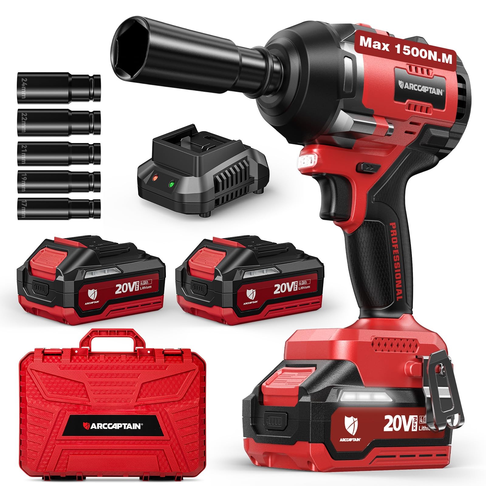 1500Nm Cordless Impact Wrench 12 Inch Brushless Heavy Duty Power Tool Kit 2 Batt 1500Nm Cordless Impact Wrench 12 Inch Brushless Heavy Duty Power Tool Kit 2 Batt