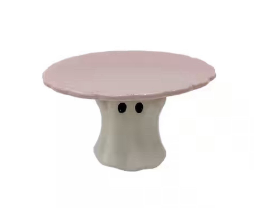 🩷🤍New Ceramic Pink & White Ghost Cupcake Stand 🩷🤍New Ceramic Pink & White Ghost Cupcake Stand