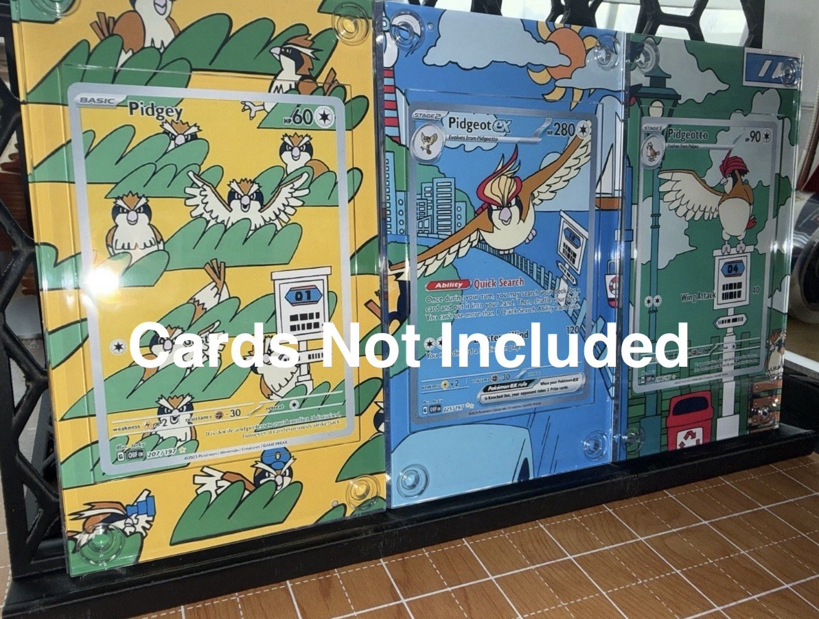Pidgey Pidgeotto Pidgeot 208 Obsidian Flames Pokemon Extended Artwork Case X3