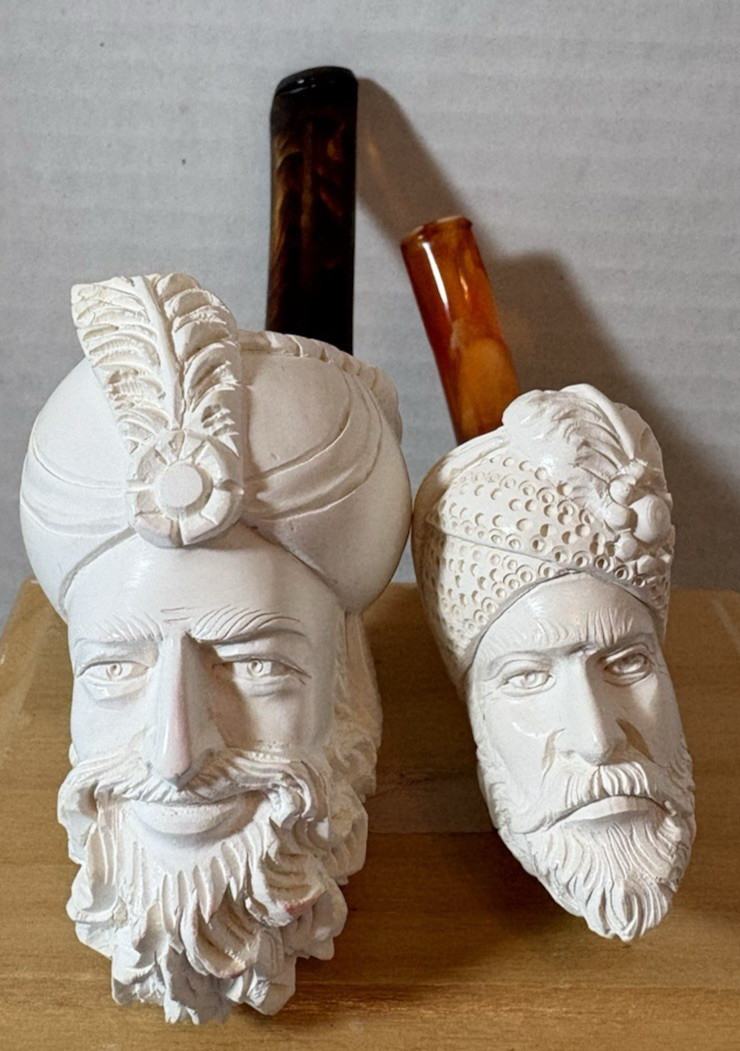 Two Sultan Meerschaum Pipes - 1 New / 1 Used Once -- Both in Excellent Condition Two Sultan Meerschaum Pipes - 1 New / 1 Used Once -- Both in Excellent Condition