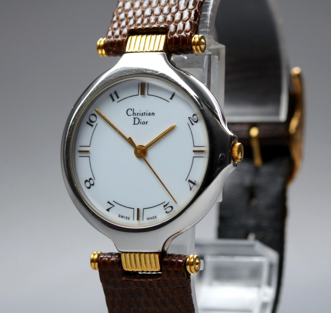 【EXC+5】 Vintage Christian Dior 3008 White Dial 30mm Quartz Unisex Watch JAPAN
