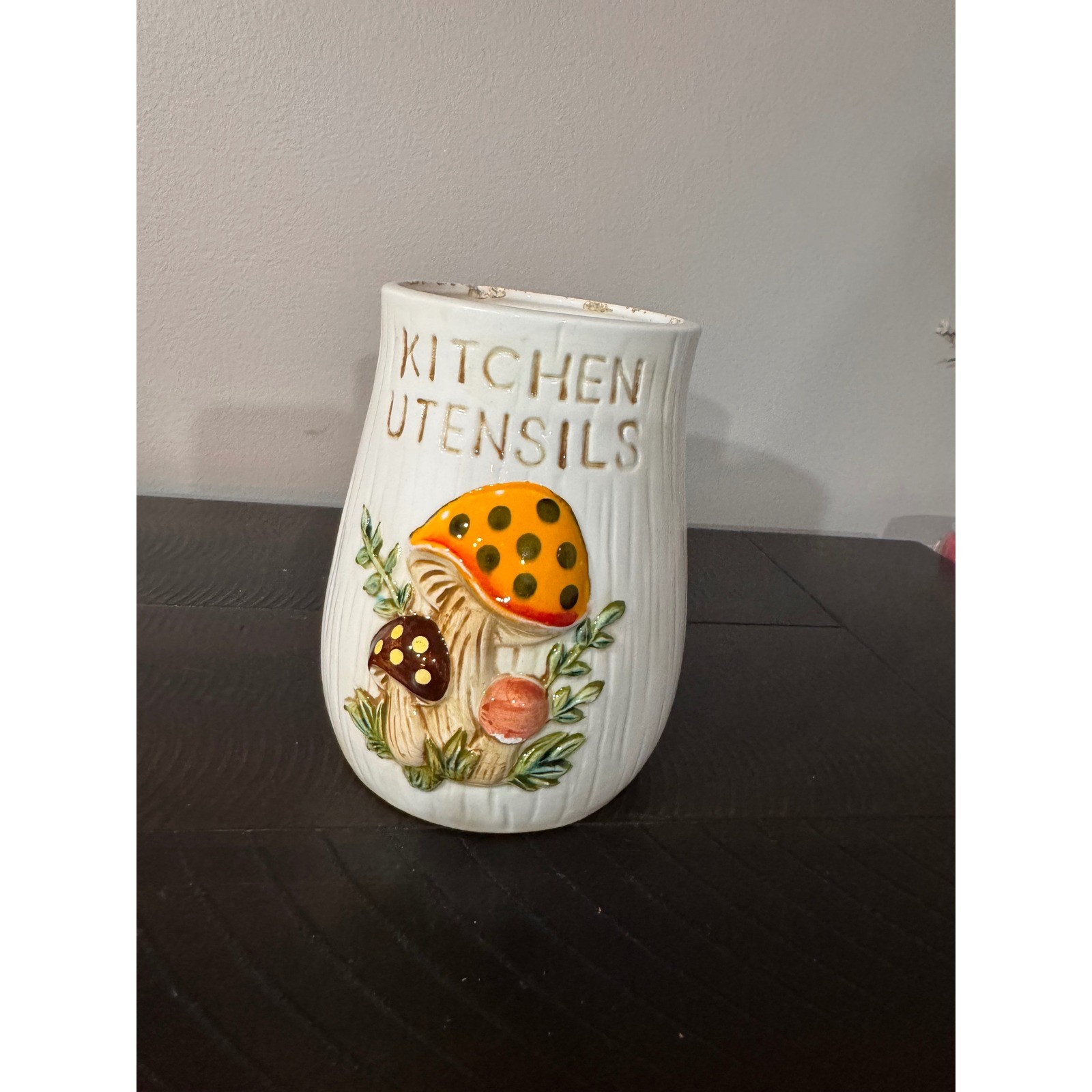 Vintage 1983 Sears Mushroom Kitchen Utensil Holder Ceramic Crock Made in Japan Vintage 1983 Sears Mushroom Kitchen Utensil Holder Ceramic Crock Made in Japan