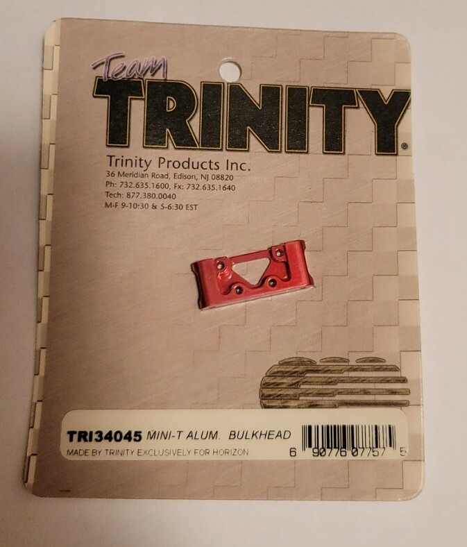 Trinity Front Bulkhead Red Anodized Aluminum Team Losi Mini T 1.0 1/18th Mini-T