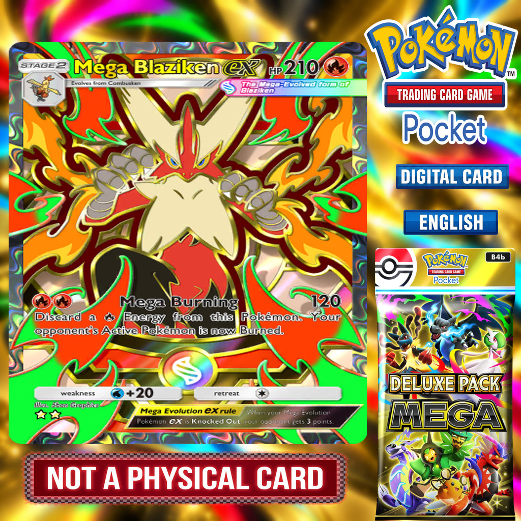 Pokemon TCG Pocket - MEGA BLAZIKEN EX from DELUXE PACK MEGA Pokemon TCG Pocket - MEGA BLAZIKEN EX from DELUXE PACK MEGA