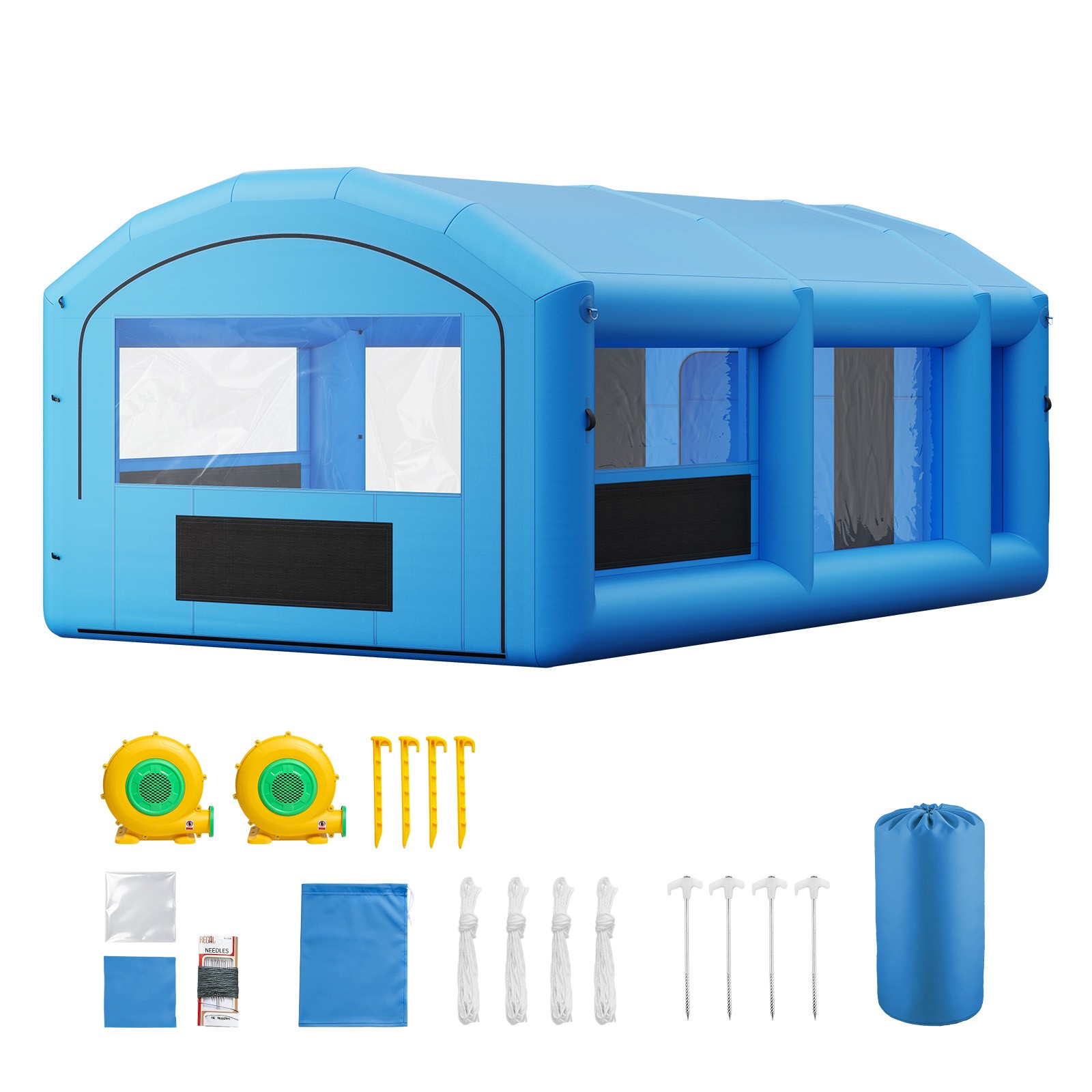 Uimoso Inflatable Paint Booth 23x13x9ft with 480W &750W Blowers, Portable Design