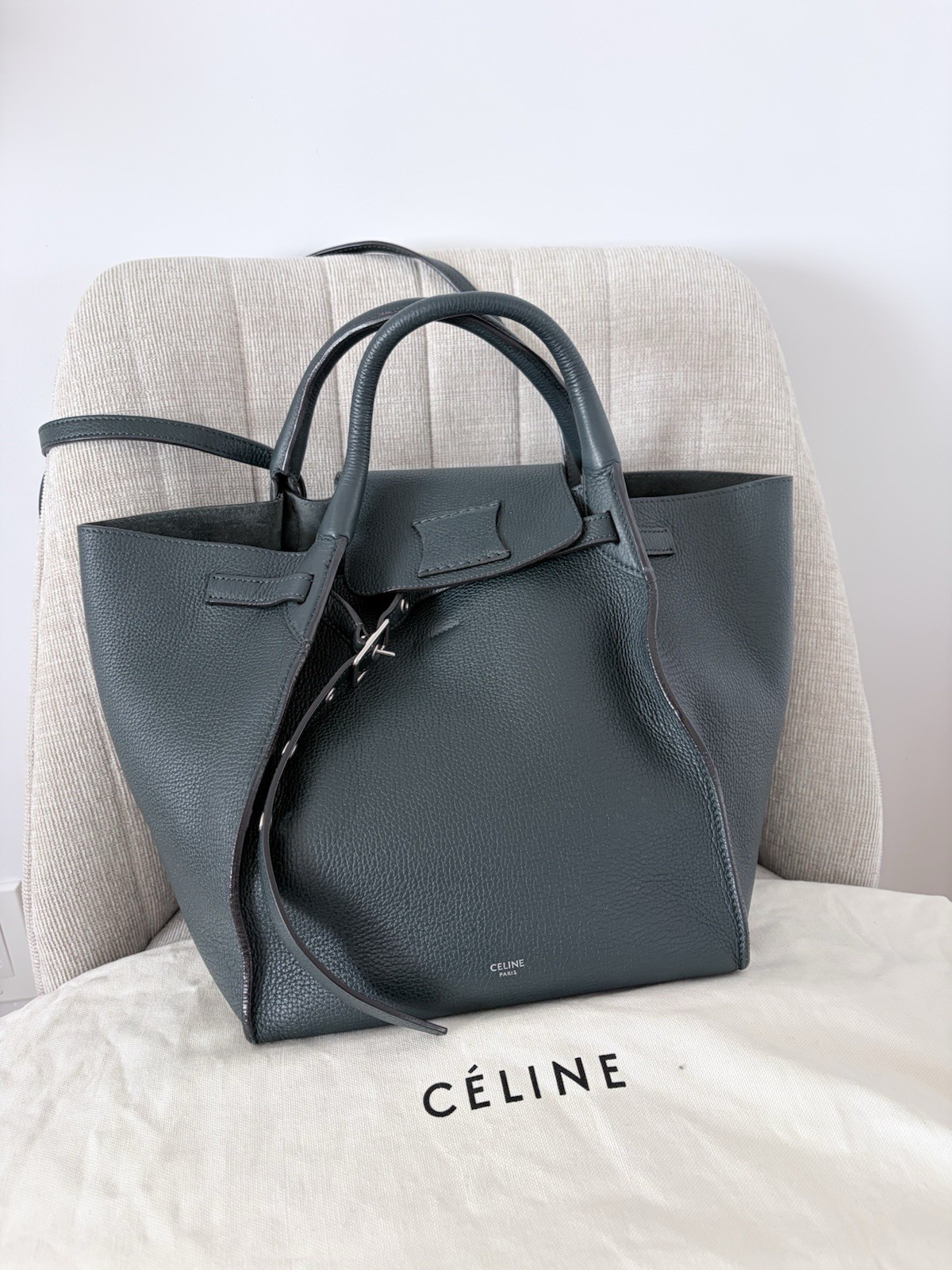 Celine Small Big Bag in Green Calfskin