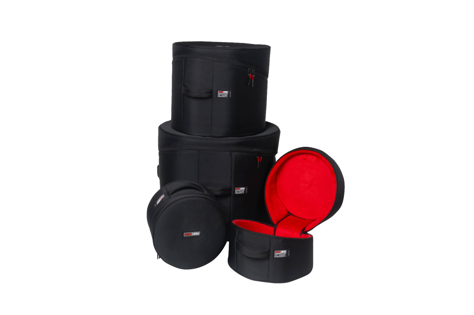 Gator Cases ICON Premium 4-Piece Rock Drum Set Bags; 22x18, 16x16, 12x9, 10x8 Gator Cases ICON Premium 4-Piece Rock Drum Set Bags; 22x18, 16x16, 12x9, 10x8