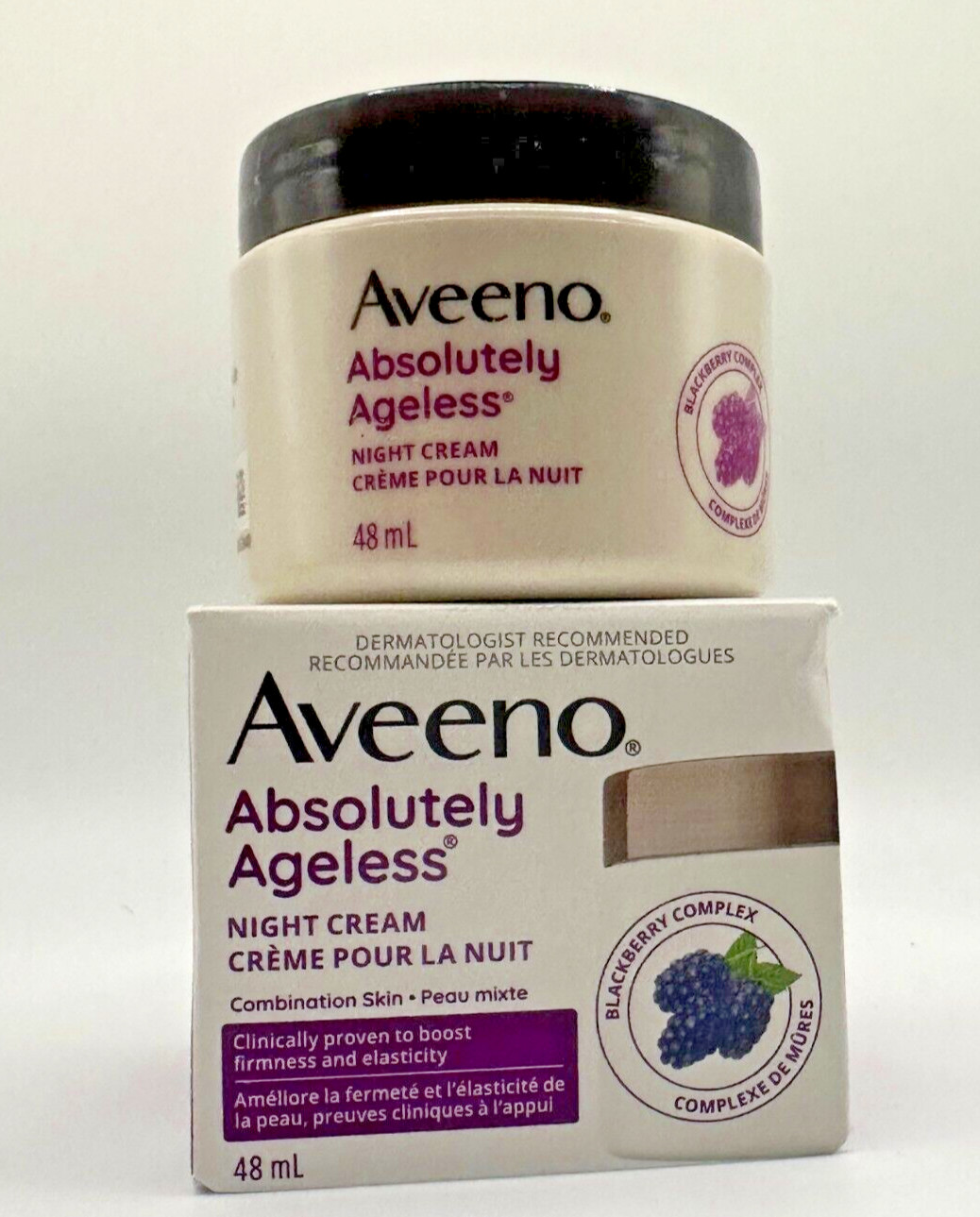 NEW Aveeno Absolutely Ageless Restorative Facial Anti-Aging Night Cream 1.7 Oz
