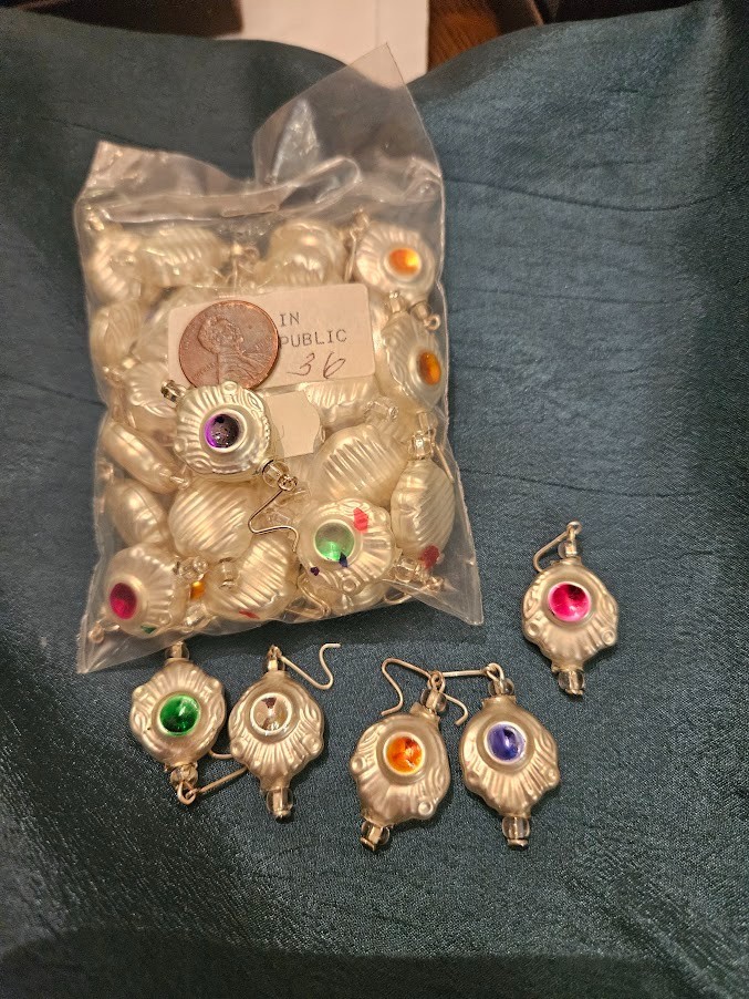 Vintage Mercury Glass  Christmas ornaments  Czech Republic NOS - Micro