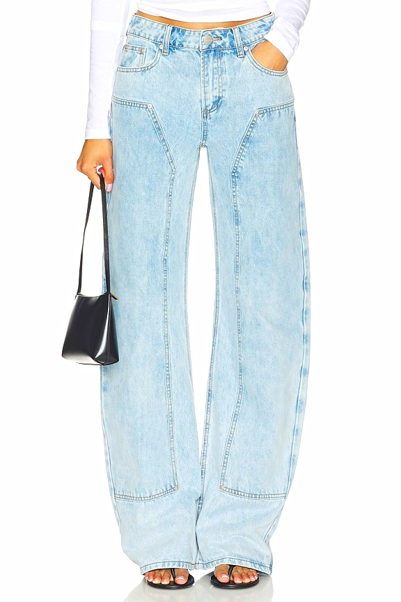 Superdown Camile Jean Light Wash Wide-Leg Mid Rise Jeans XS 24\