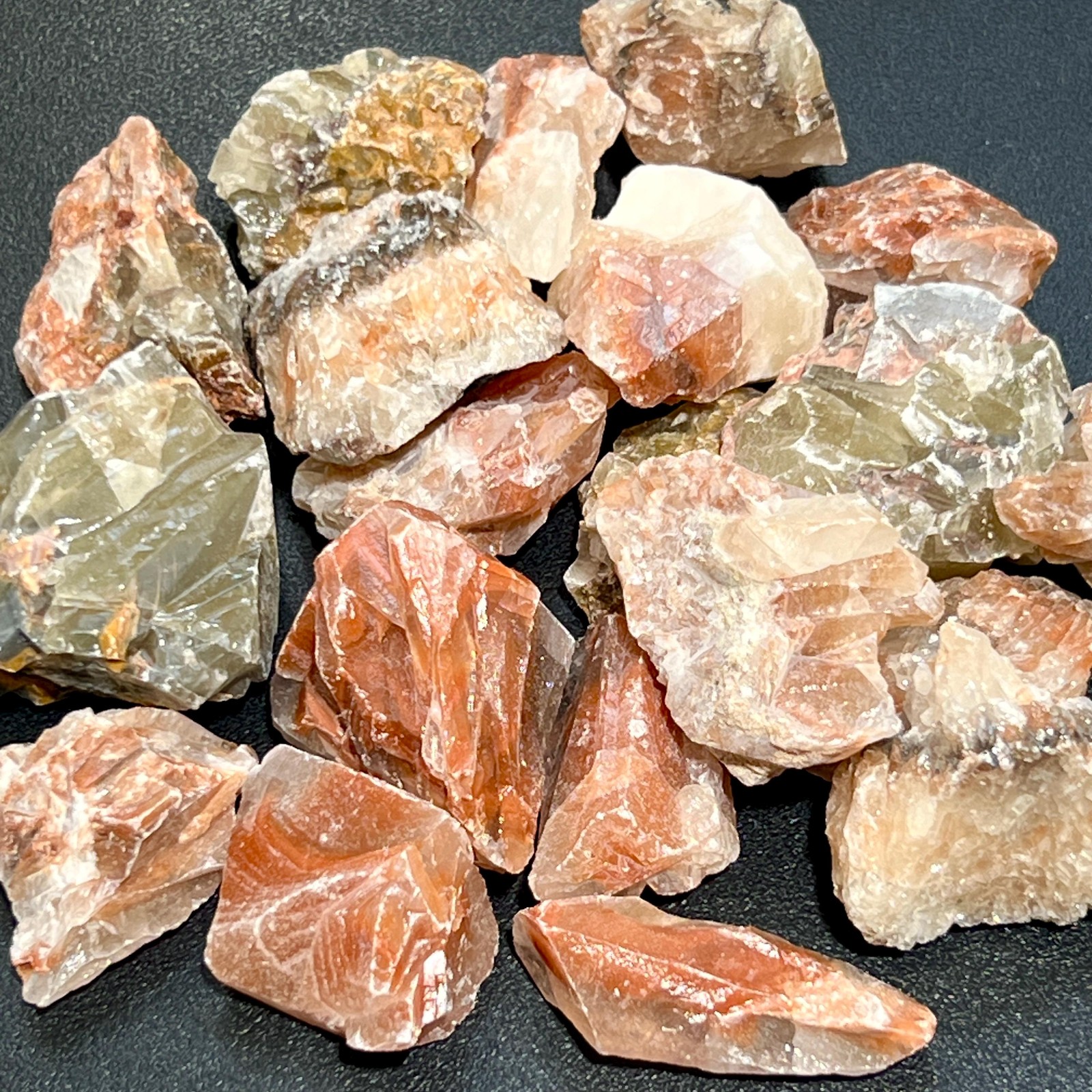 Red Green Calcite Crystal Rough Raw Stones (By The Piece or Pound) Red Green Calcite Crystal Rough Raw Stones (By The Piece or Pound)