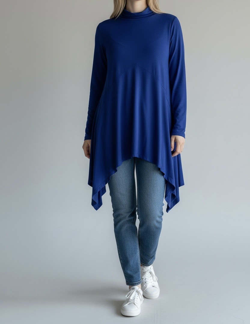NWT Joseph A Women’s XL Navy Turtleneck Sharkbite Hem Tunic Top NWT Joseph A Women’s XL Navy Turtleneck Sharkbite Hem Tunic Top