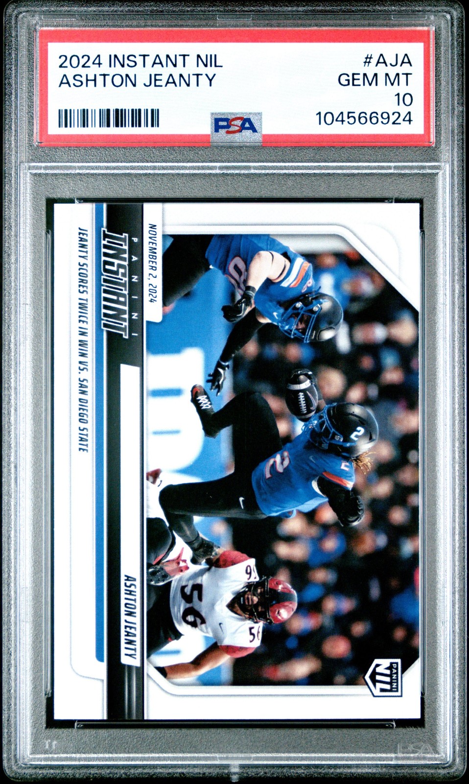 Graded 2024 Panini Instant NIL Ashton Jeanty #AJA Rookie RC Card PSA 10