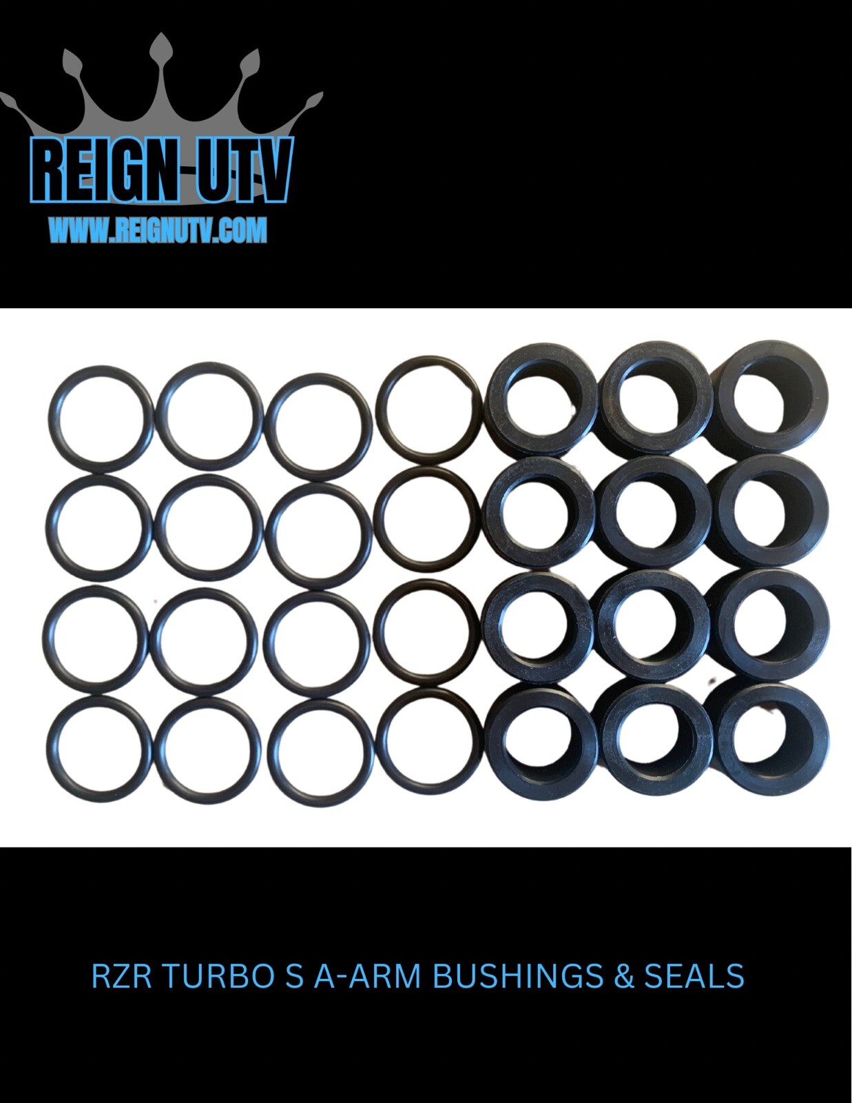 REIGN UTV A-Arm Bushing Kits Front Only For POLARIS RZR XP Turbo S 2018-2021