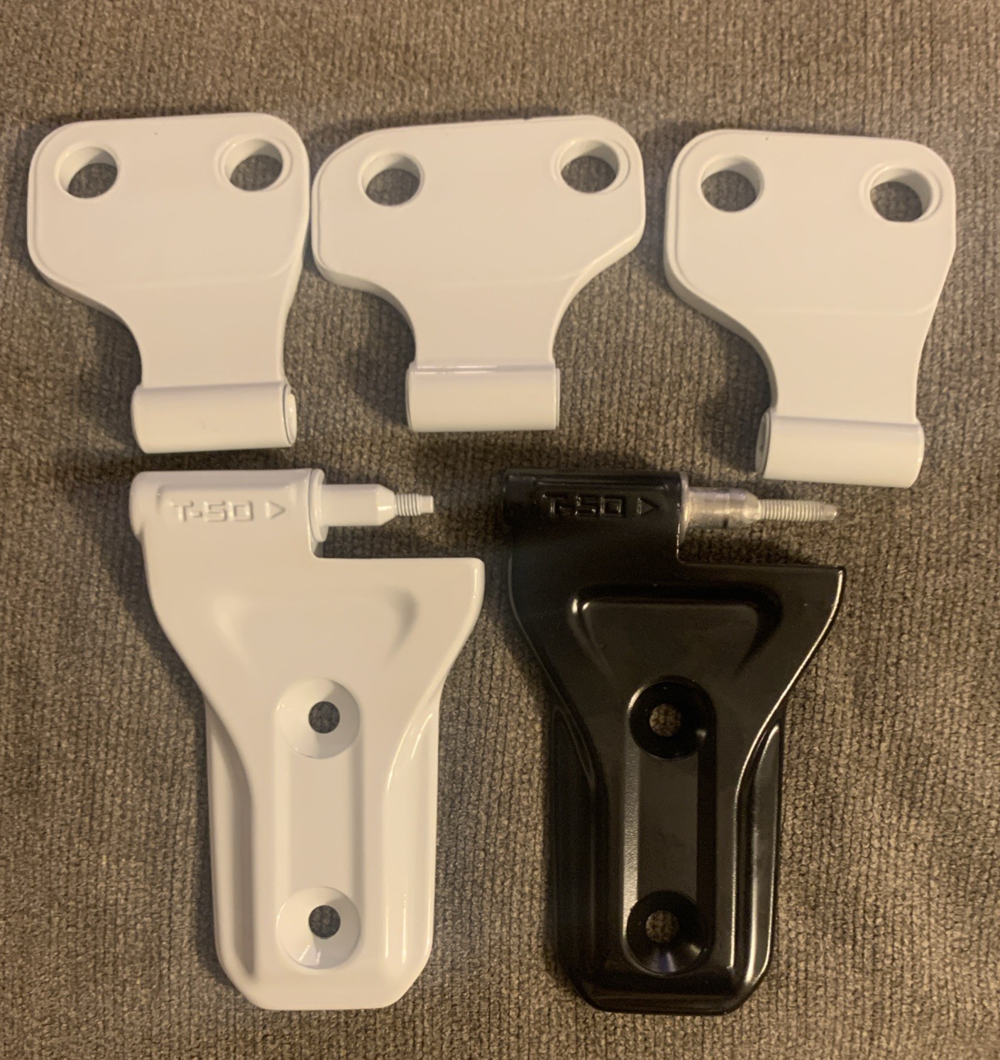 2018-2026 Jeep Wrangler Passenger Side Upper And Lower Door Hinges White PW7