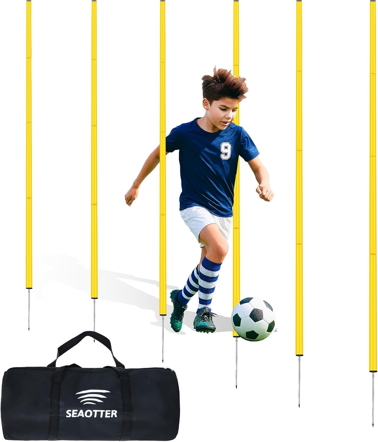 Soccer Agility Training Poles, 6/10/20Pcs 6FT Adjustable Detachable Sports Speed