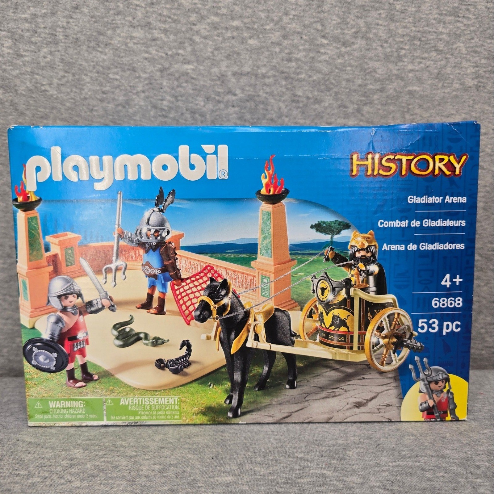 Playmobil History Gladiator Arena 6868 Chariot Figures 53pc Set New Sealed Playmobil History Gladiator Arena 6868 Chariot Figures 53pc Set New Sealed