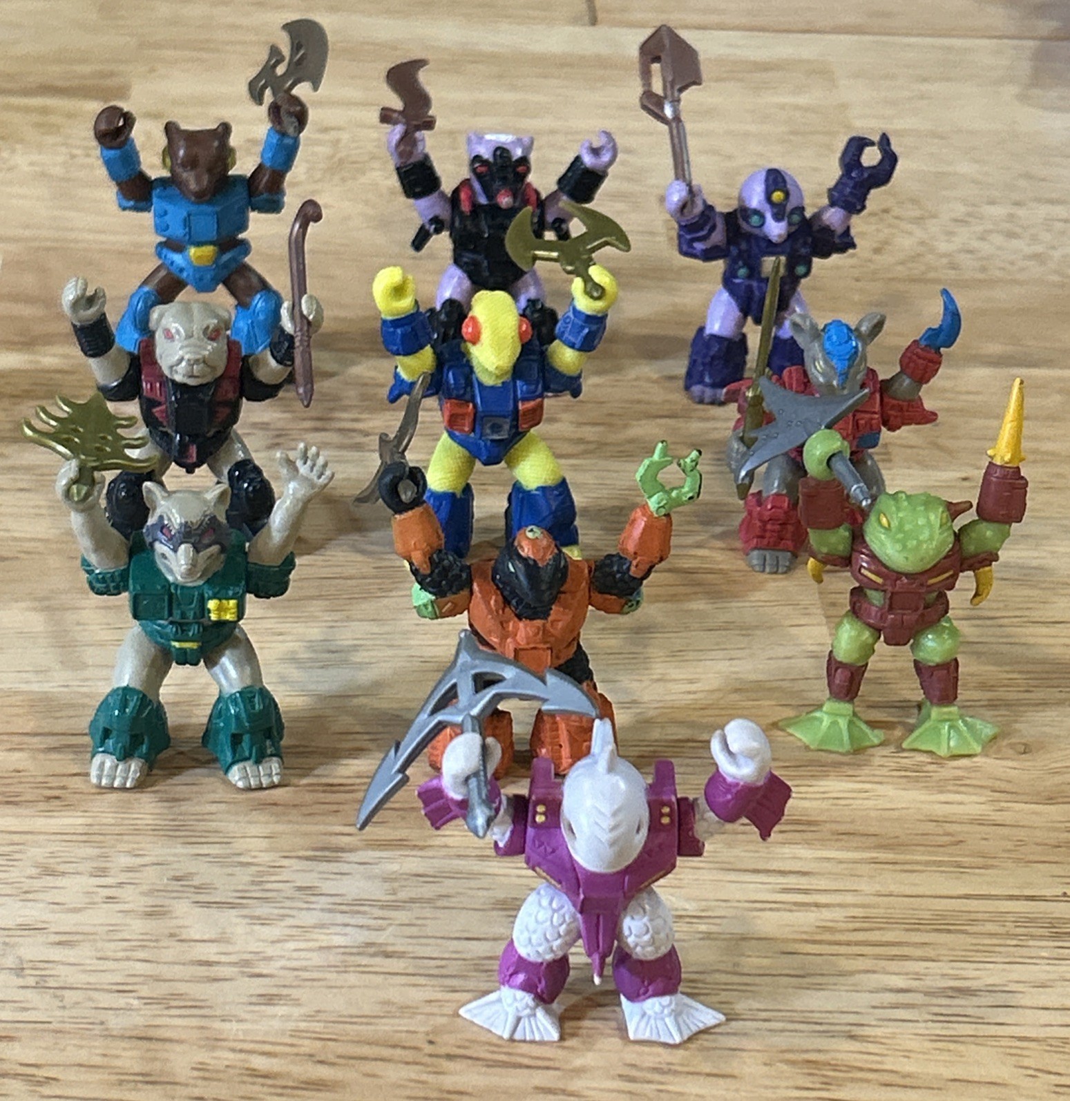 Lot Of 10 Battle Beast W Weapons Miner Mole  Delta Chameleon Carp Bulldog