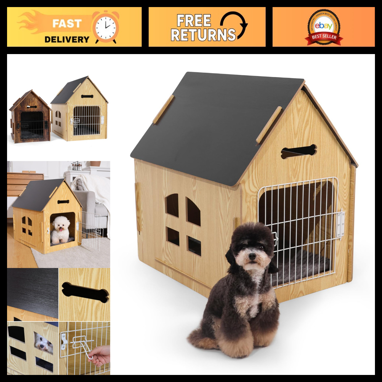 Cozy Indoor Wooden Pet House for Small Dogs & Cats - Stylish & Durable Design Cozy Indoor Wooden Pet House for Small Dogs & Cats - Stylish & Durable Design