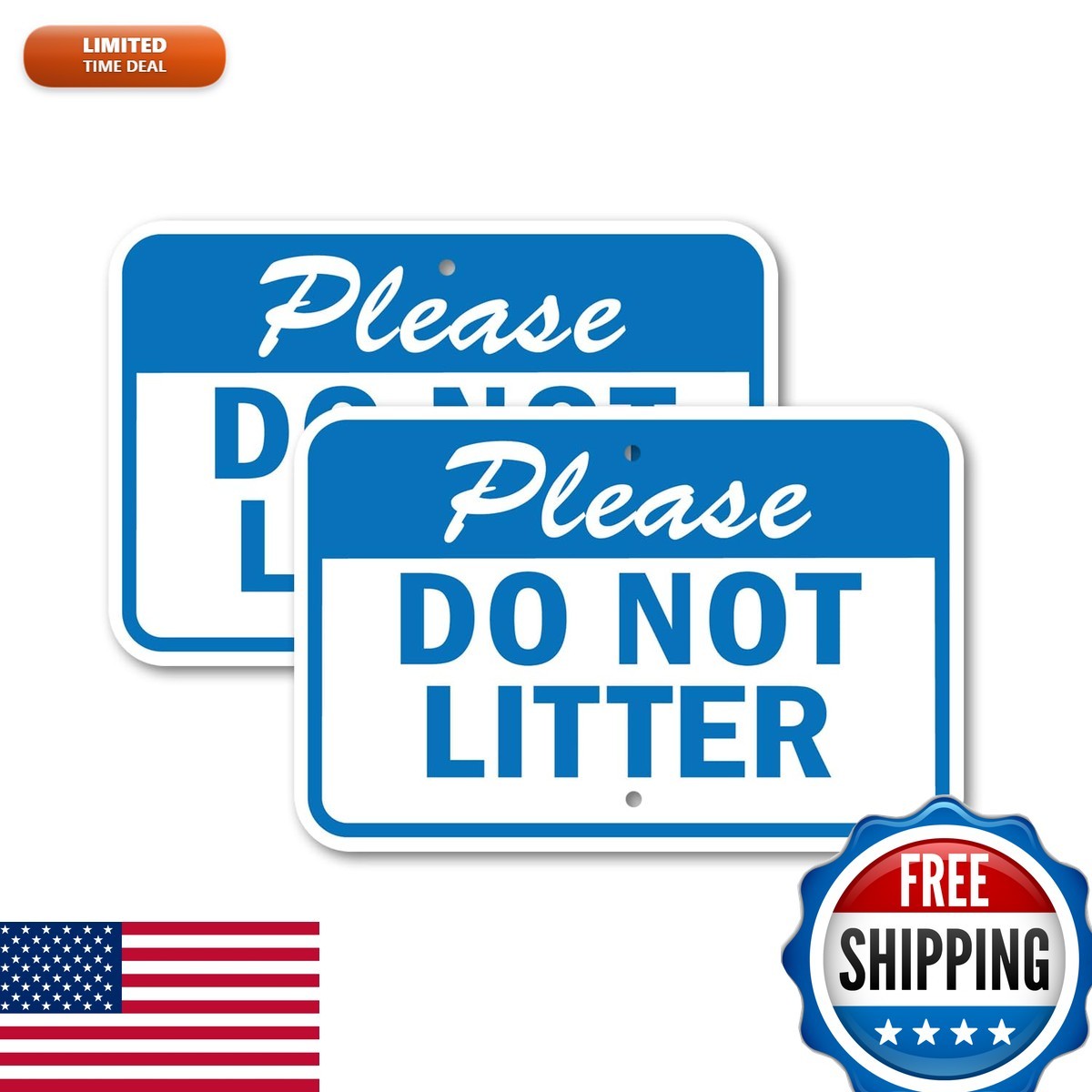 SignMission Please Do Not Litter 2 Pack 18-Inch x 24-Inch Aluminum Sign SignMission Please Do Not Litter 2 Pack 18-Inch x 24-Inch Aluminum Sign