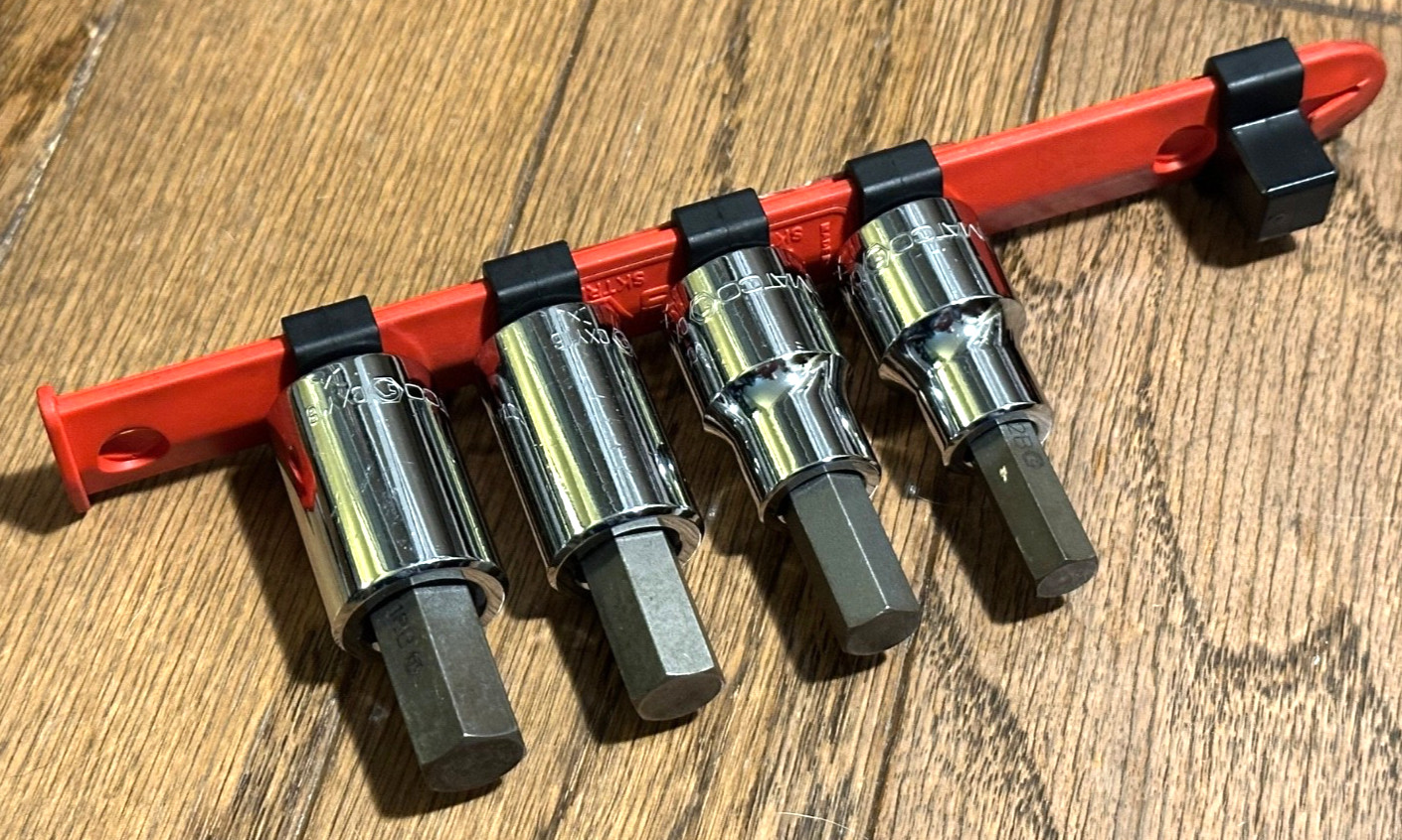 Matco Tools SAE LARGE HEX Allen Key Socket Bit Driver 1/2” Drive Red Rail
