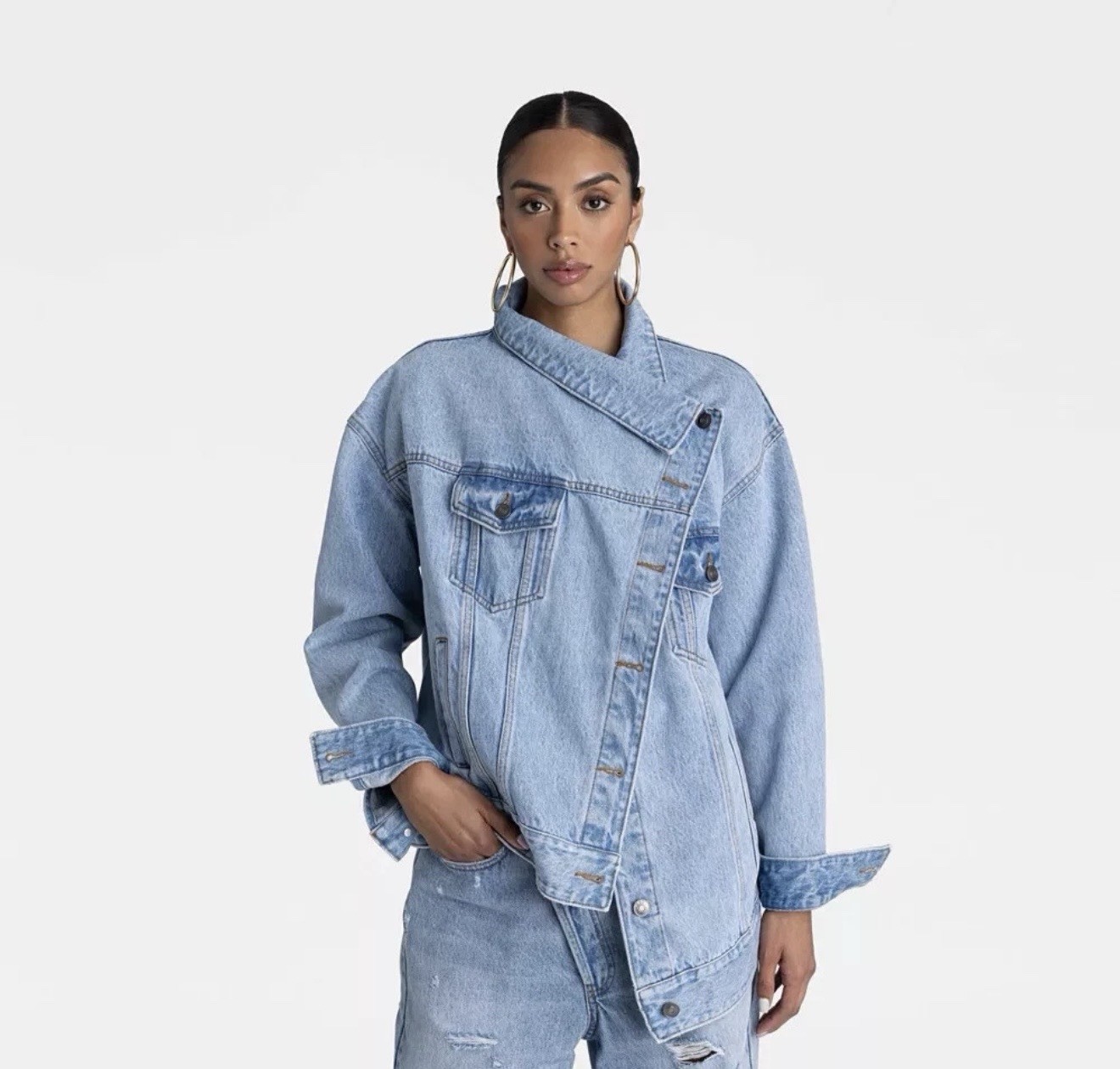 KBB by KAHLANA Women \'The Denim Jacket\' Size Small Asymmetrical Light Wash KBB by KAHLANA Women \'The Denim Jacket\' Size Small Asymmetrical Light Wash