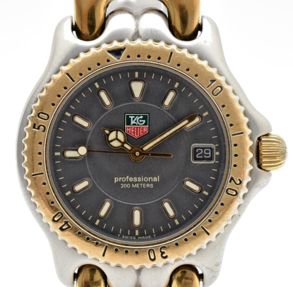 [EXC+5] TAG Heuer SEL Professional WG1220-K0 Gray Quartz Men\'s Watch Japan