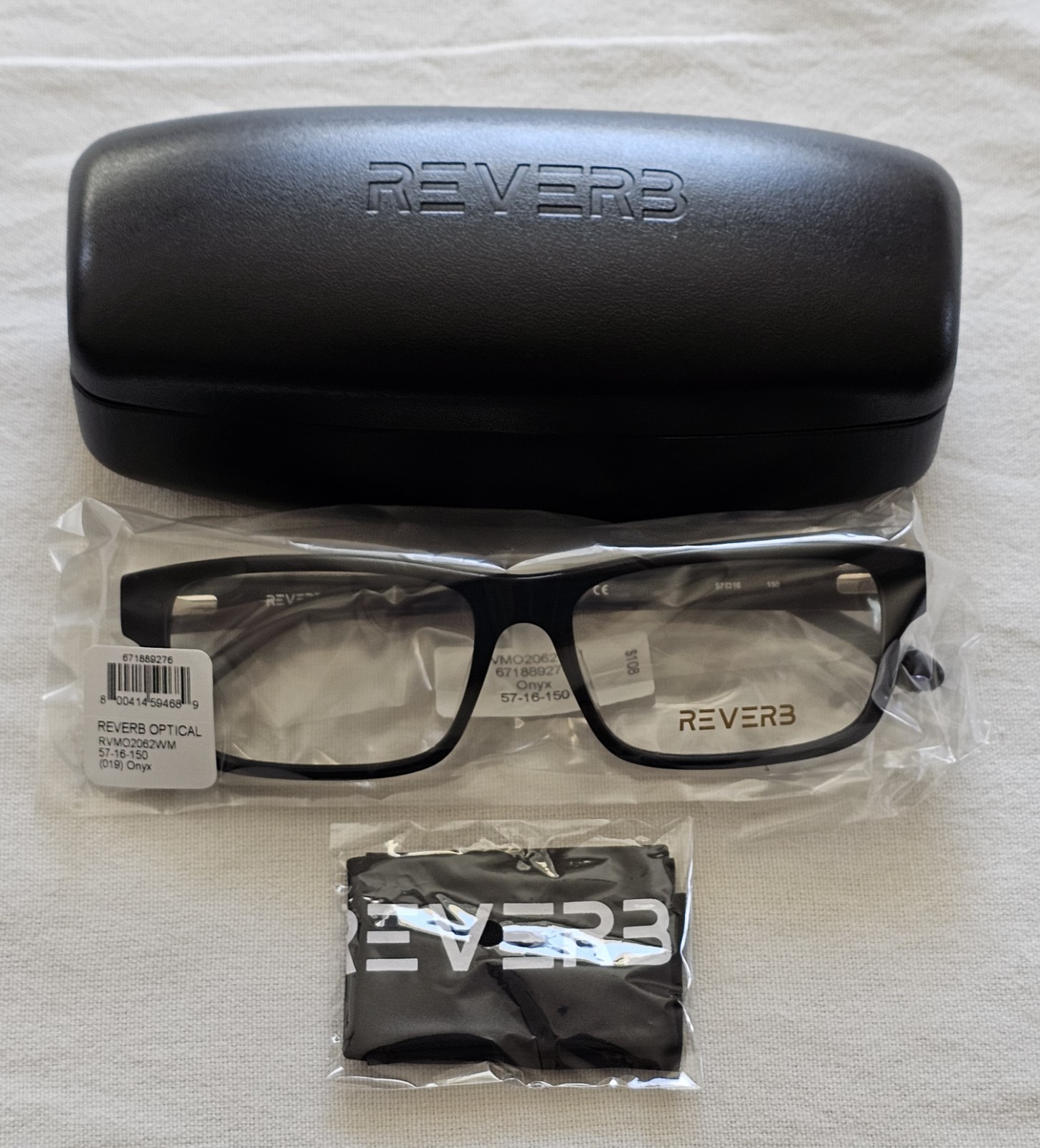 Reverb Men\'s RVMO2062 Prescription-Ready glasses w/Case Black Onyx NWT $108