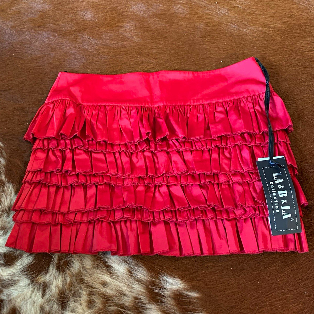 NWT Y2K Red Tiered Ruffle Mini Skirt - Vintage Coquette Fairy Grunge Mini Skirt