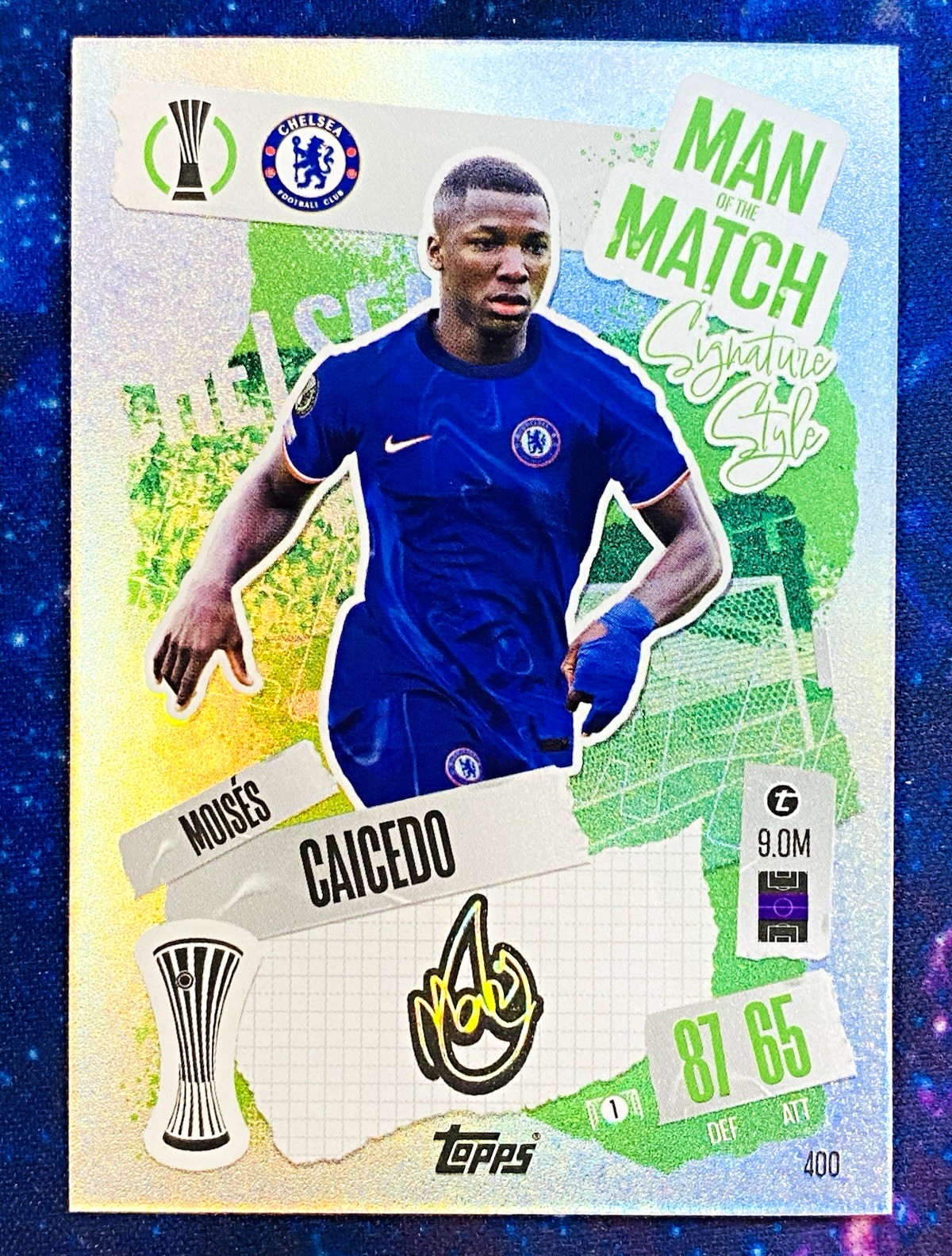 Topps Match Attax Man of the Match Signature Style Moises Caicedo Chelsea #400 Topps Match Attax Man of the Match Signature Style Moises Caicedo Chelsea #400