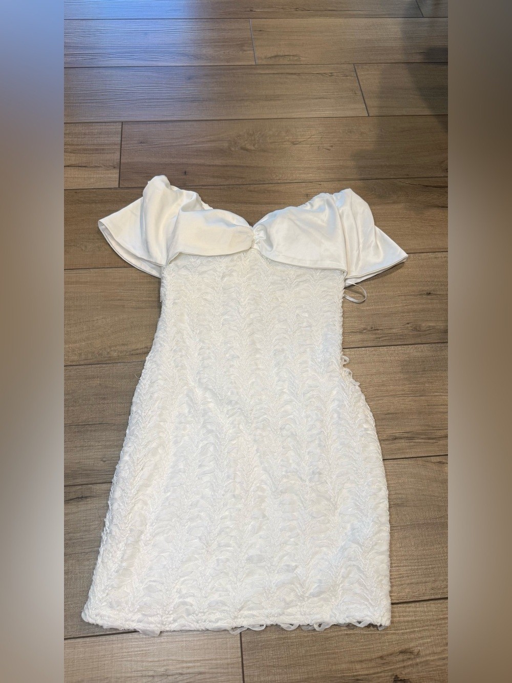 Lulus White Textured Mini Dress Small Puff Sleeve Bridal Bachelorette Wedding Lulus White Textured Mini Dress Small Puff Sleeve Bridal Bachelorette Wedding