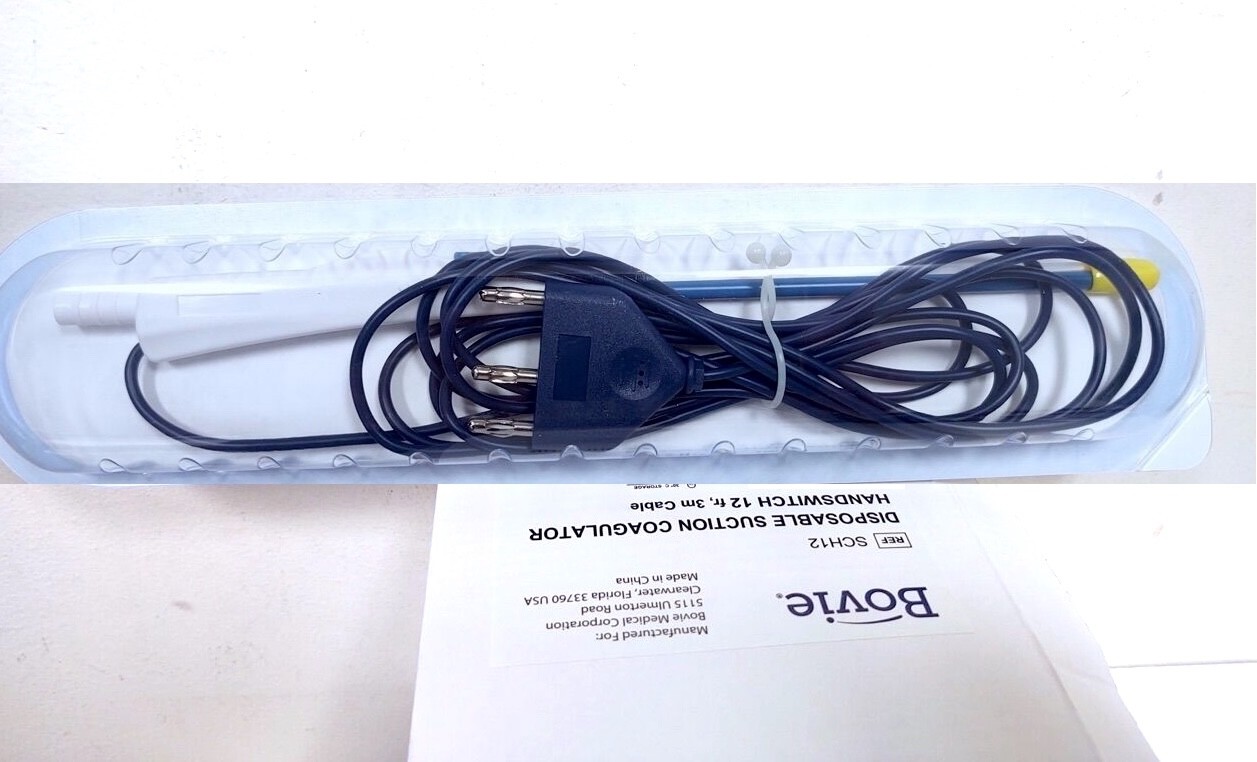 BOVIE SCH12 Disposable Suction Coagulator Handswitch 12FR , 3m Cable (BOX of 10)