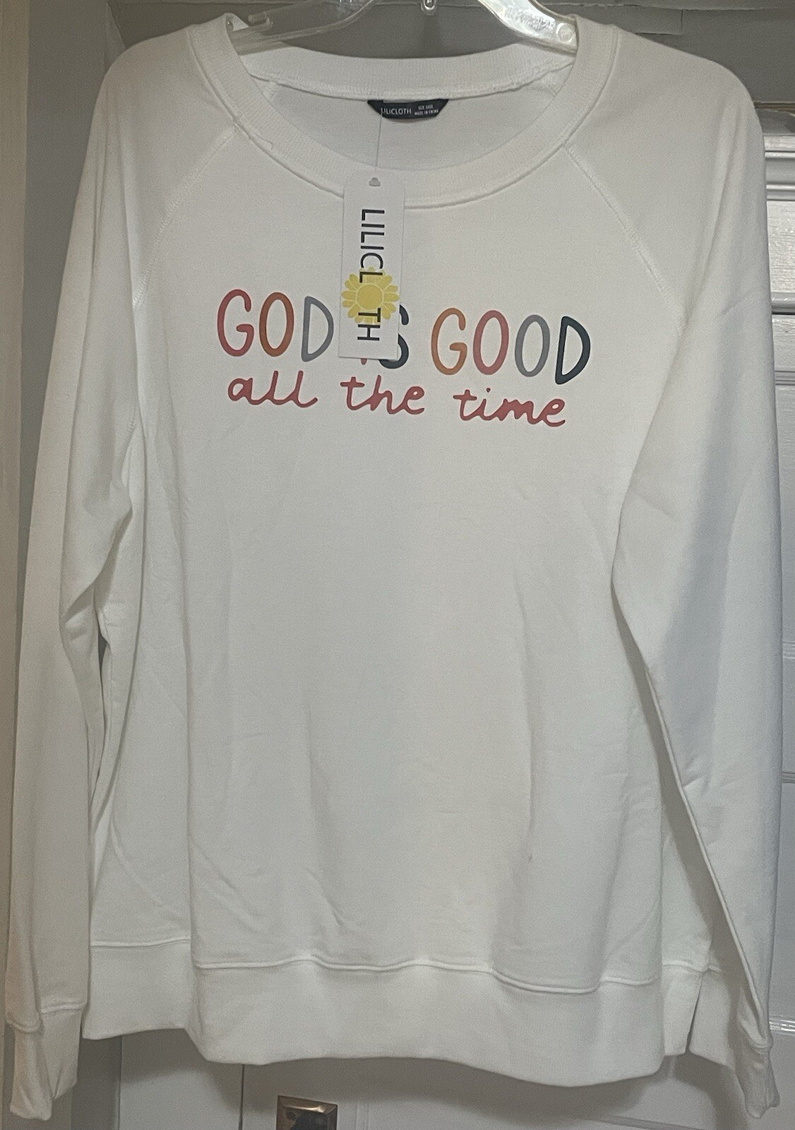 Lilicloth Women’s GOD Is Good White Sweatshirt XXXL