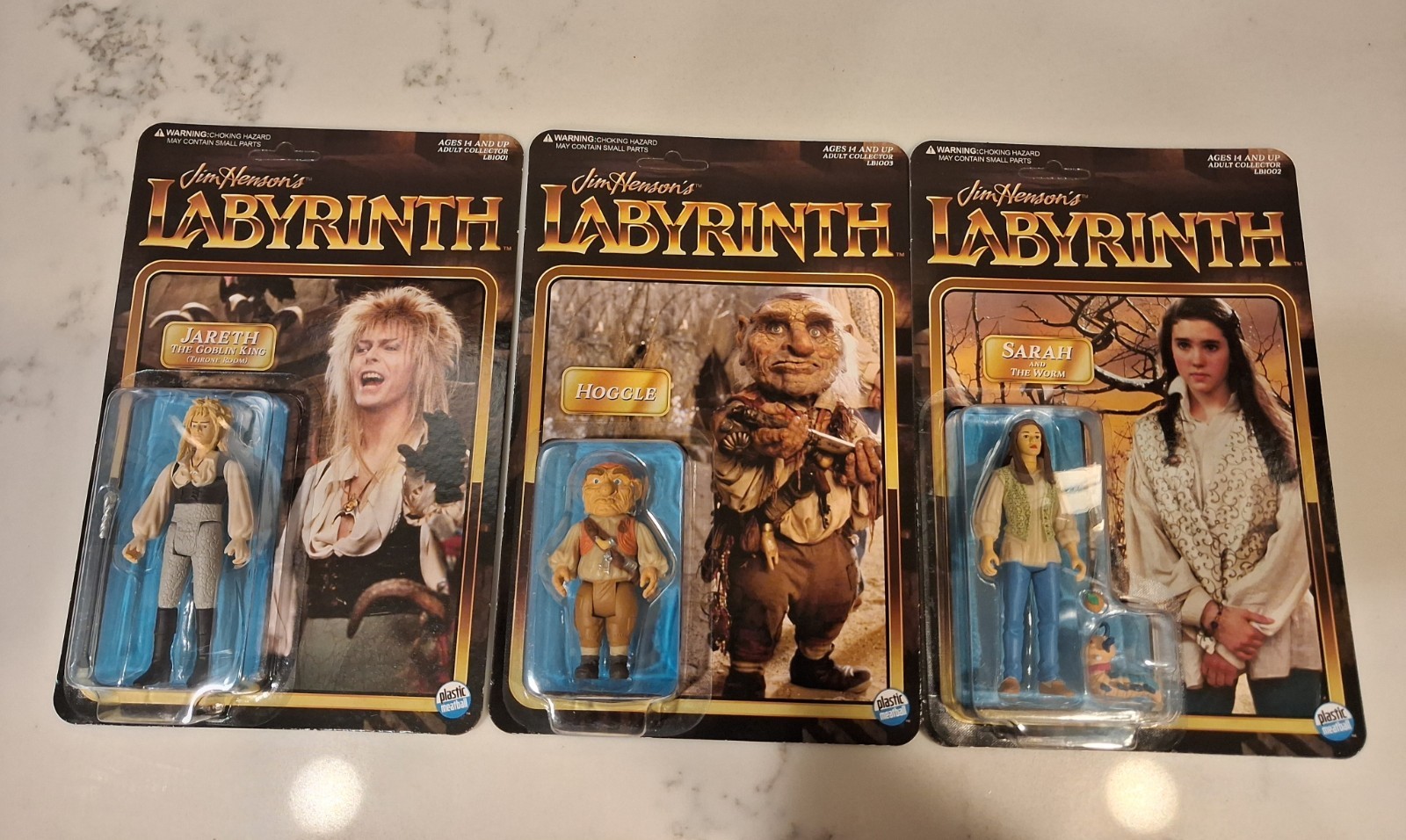 Labyrinth Action Figure SET OF 3 Plastic Meatball Jareth Hoggle Sarah UNPUNCHED Labyrinth Action Figure SET OF 3 Plastic Meatball Jareth Hoggle Sarah UNPUNCHED